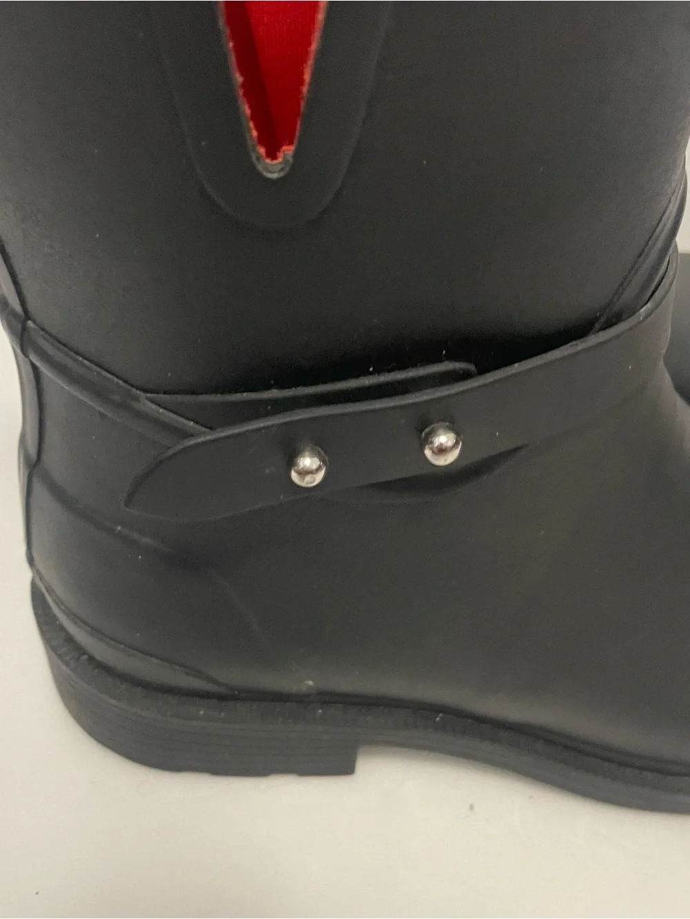 Rag & Bone Black Rubber Rain Boots Women's EU 39 Waterproof Moto Ankle Boots 8.5